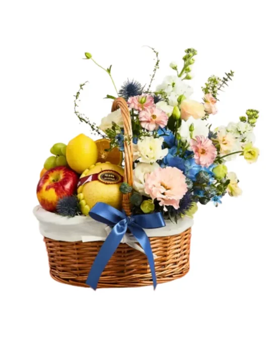 Blue Floral Rattan